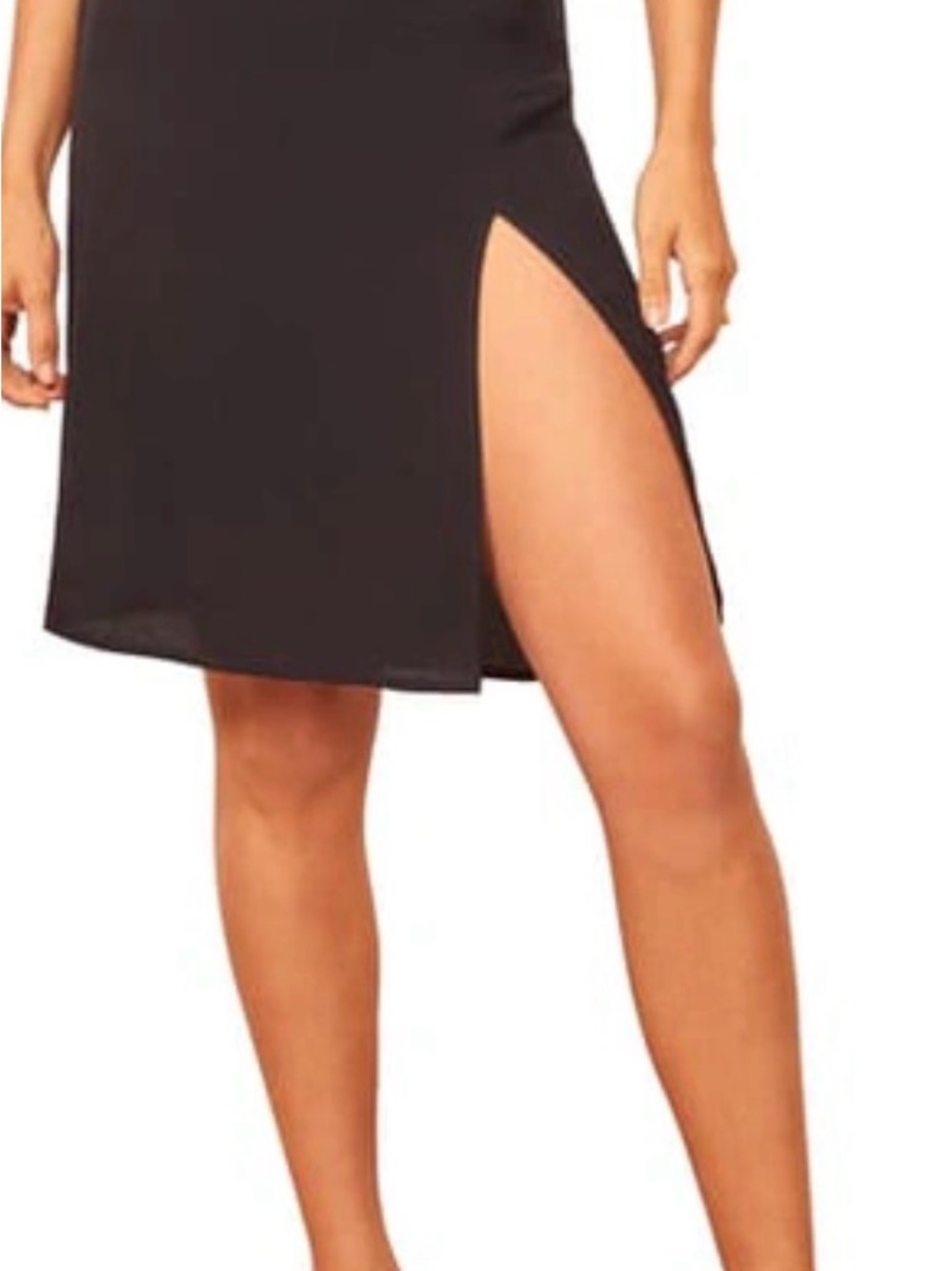 Reformation Black Mini Grace Skirt rayon blend sizes 2 - Picture 2 of 10